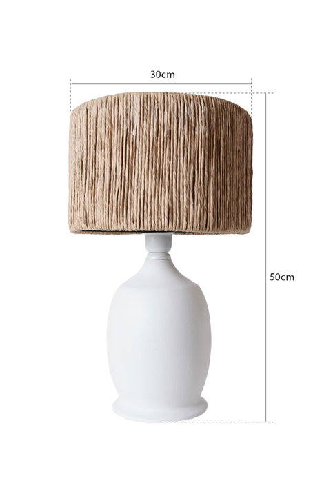Opviq Lámpara de Mesa de Cerámica Blanco y Roble YL598 Opviq Lámpara de Mesa de Cerámica Blanco y Roble YL598